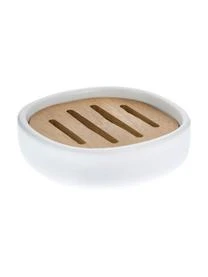 Keramik-Seifenschale Wili Mit Akazienholz-Einsatz