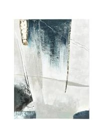 Bemalter Leinwanddruck Golden Blue I